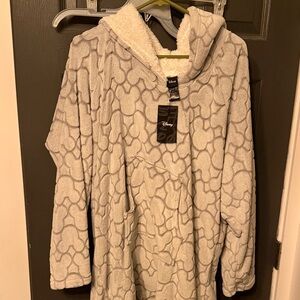 Disney Plush Gray Hooded Robe